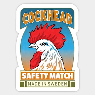 Cockhead Retro Matchbox Label #1 Sticker